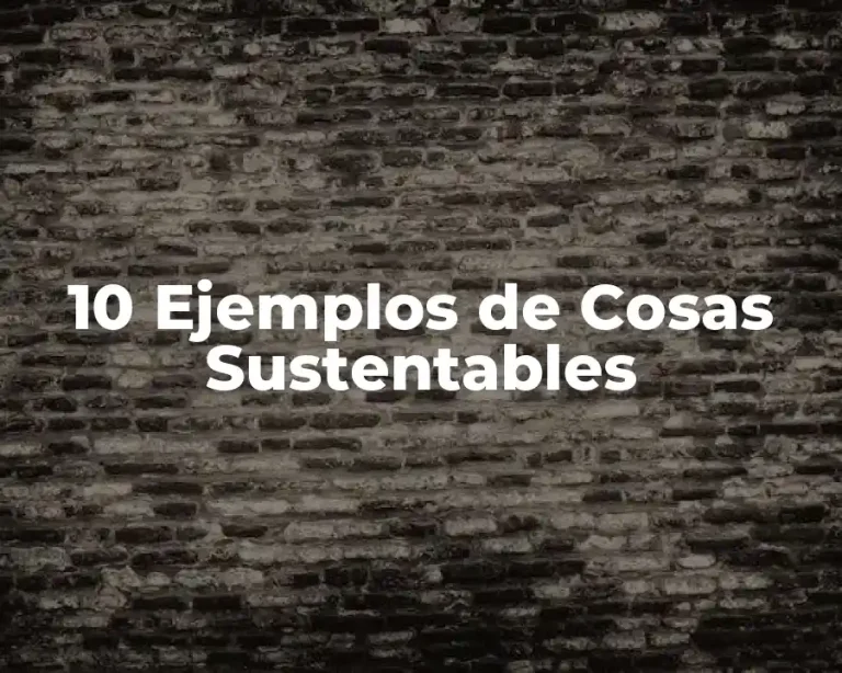 10 Ejemplos de Cosas Sustentables