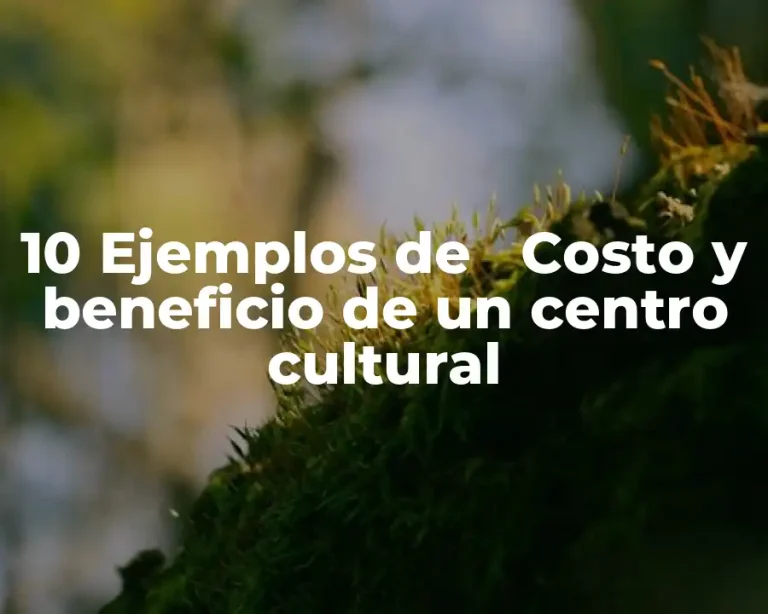 10 Ejemplos de   Costo y beneficio de un centro cultural