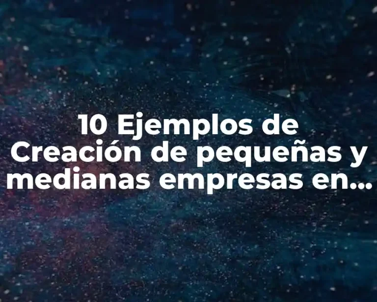 10 Ejemplos de Creación de pequeñas y medianas empresas en Excel