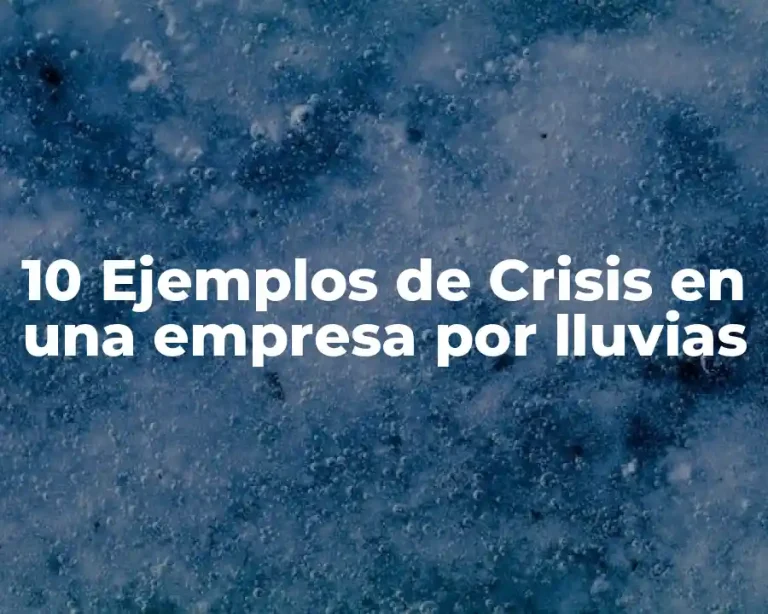 10 Ejemplos de Crisis en una empresa por lluvias