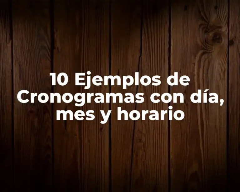 10 Ejemplos de Cronogramas con día, mes y horario
