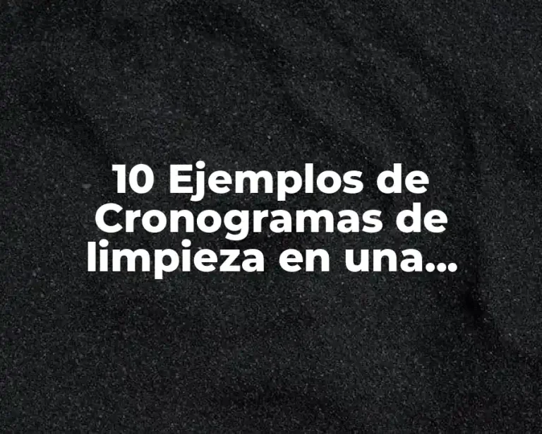 10 Ejemplos de Cronogramas de limpieza en una carnicería