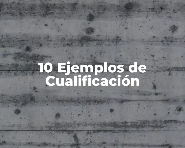 10 Ejemplos de Cualificación