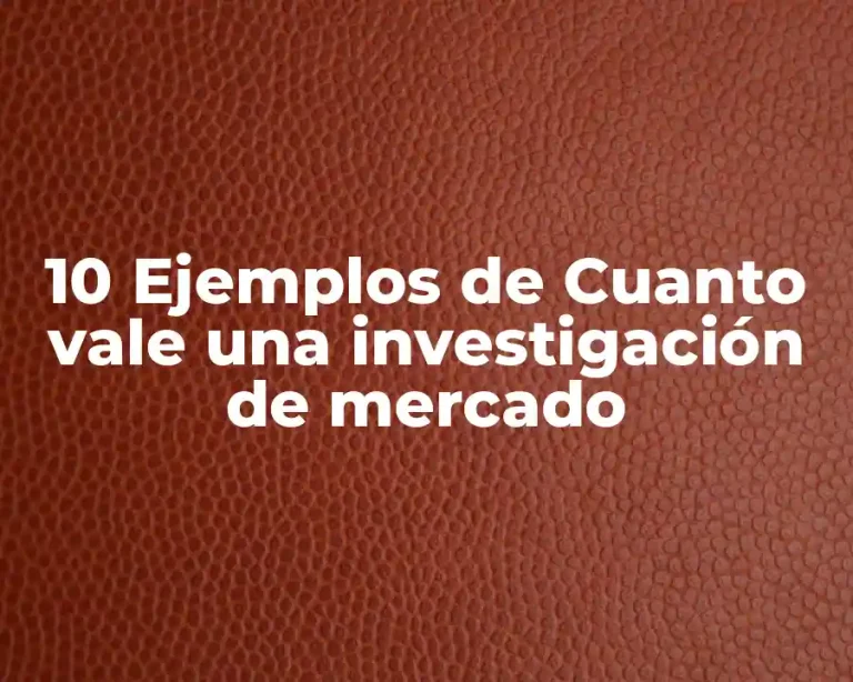 10 Ejemplos de Cuanto vale una investigación de mercado