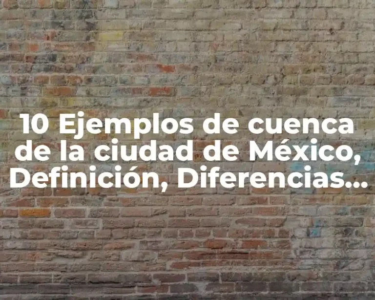 10 Ejemplos de cuenca de la ciudad de México, Definición, Diferencias y para que sirve