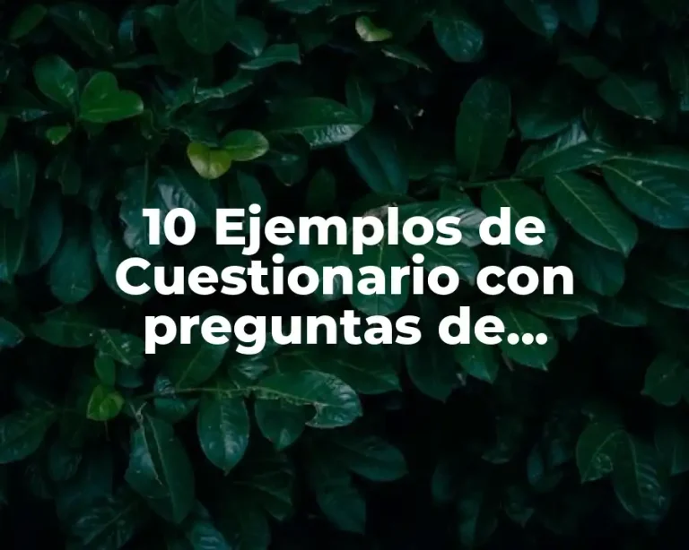 10 Ejemplos de Cuestionario con preguntas de correlación