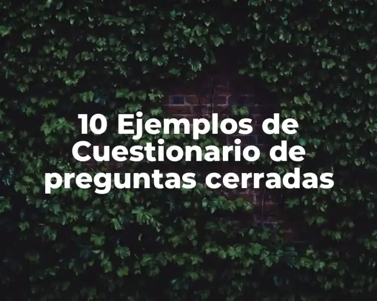 10 Ejemplos de Cuestionario de preguntas cerradas