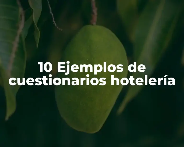 10 Ejemplos de cuestionarios hotelería
