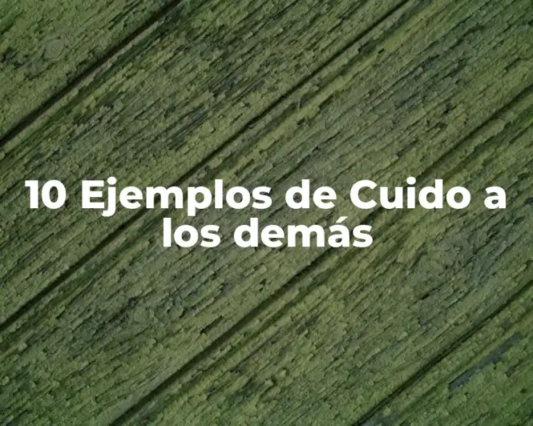 10 Ejemplos de Cuido a los demás