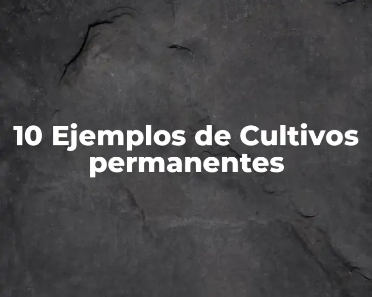 10 Ejemplos de Cultivos permanentes