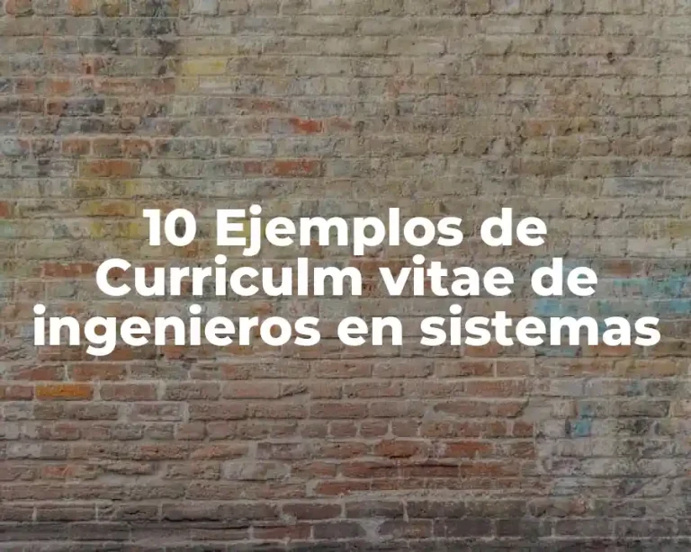10 Ejemplos de Curriculm vitae de ingenieros en sistemas