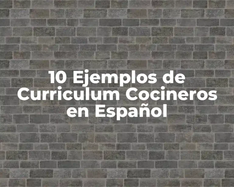 10 Ejemplos de Curriculum Cocineros en Español