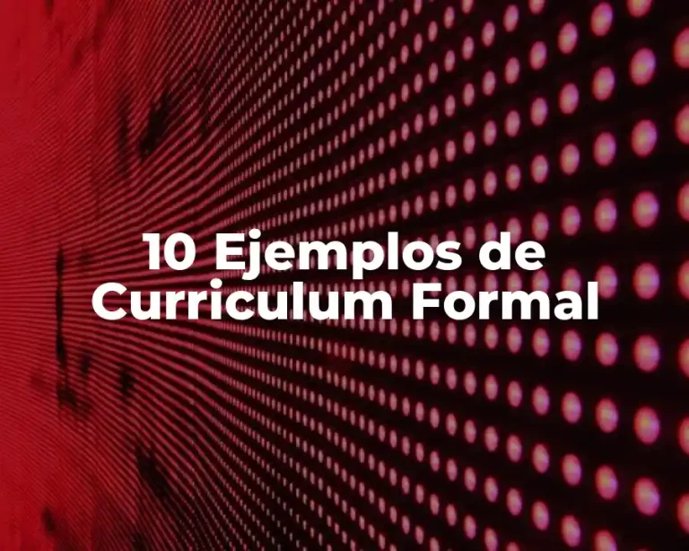 10 Ejemplos de Curriculum Formal