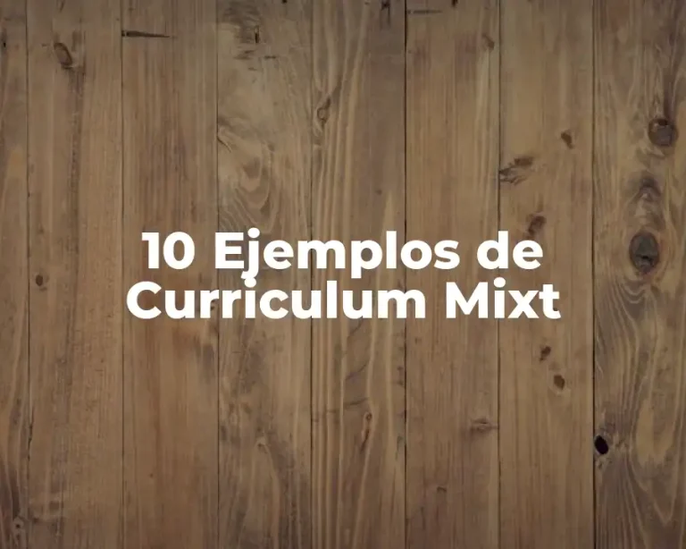 10 Ejemplos de Curriculum Mixt