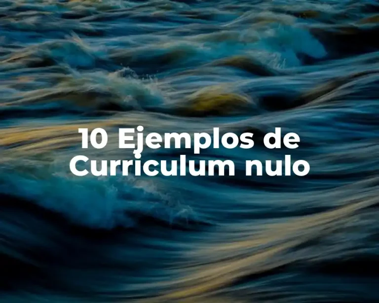 10 Ejemplos de Curriculum nulo