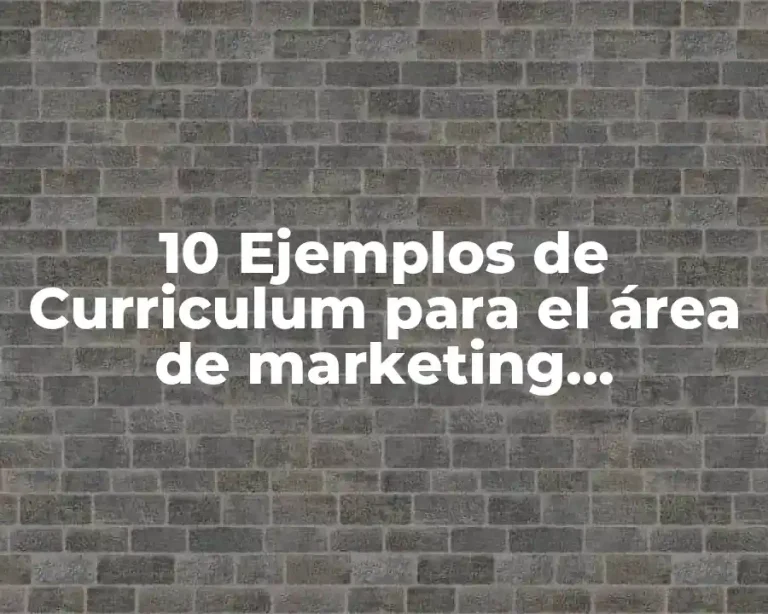 10 Ejemplos de Curriculum para el área de marketing, Definición, Diferencias y para que sirve