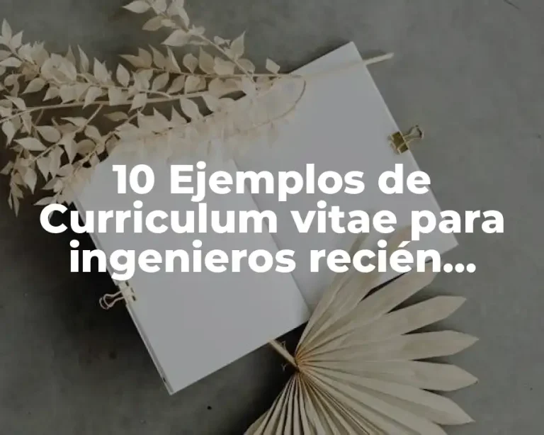 10 Ejemplos de Curriculum vitae para ingenieros recién egresados