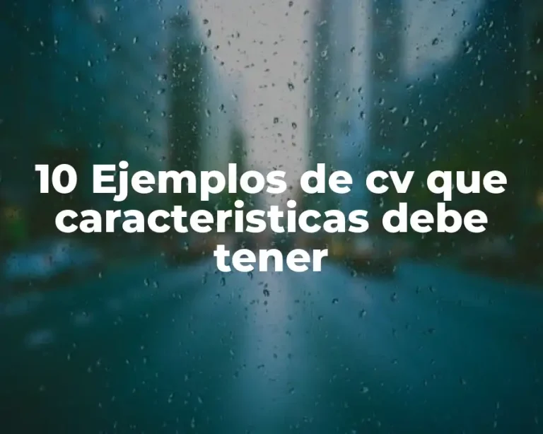 10 Ejemplos de cv que caracteristicas debe tener