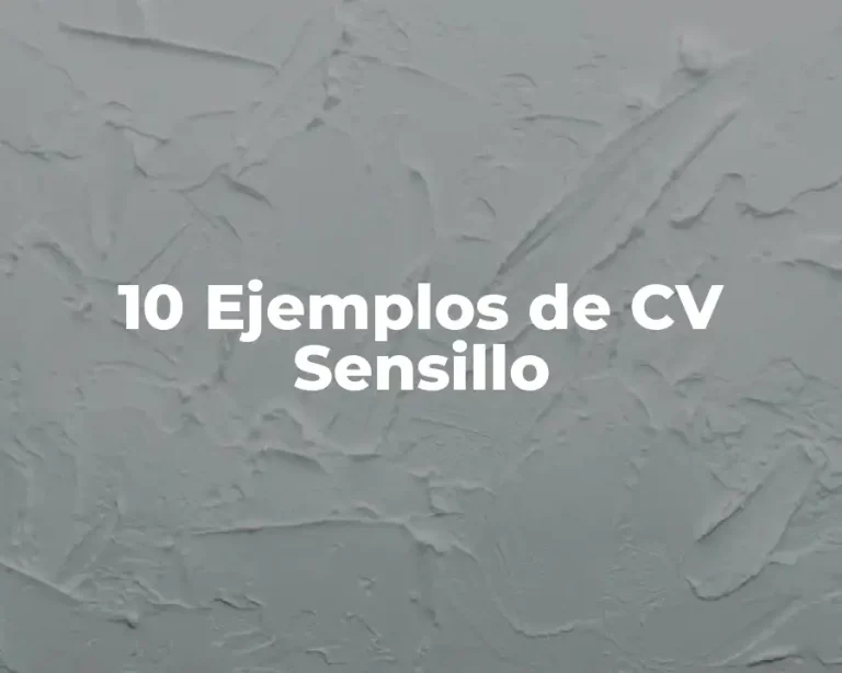 10 Ejemplos de CV Sensillo