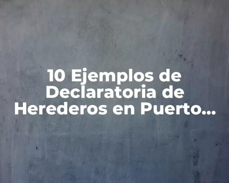 10 Ejemplos de Declaratoria de Herederos en Puerto Rico
