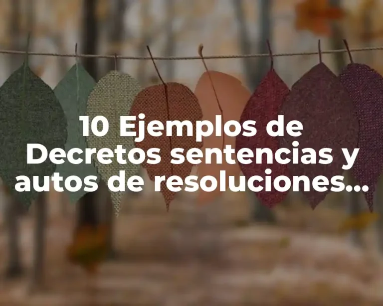 10 Ejemplos de Decretos sentencias y autos de resoluciones judiciales