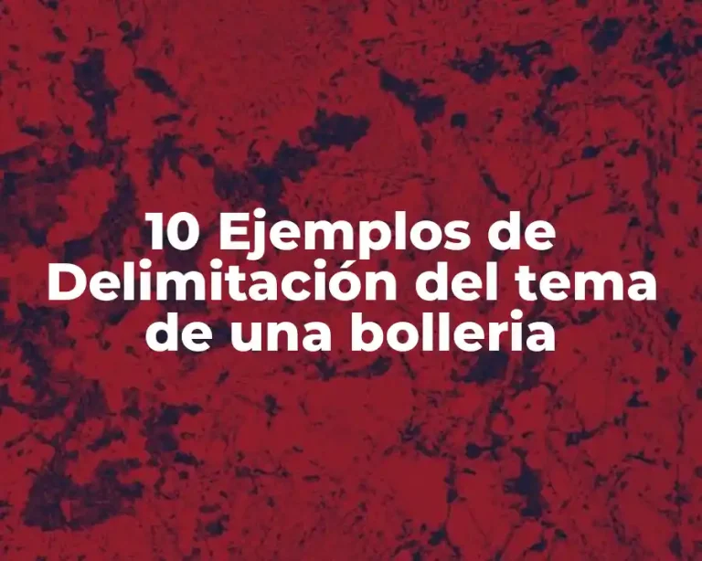 10 Ejemplos de Delimitación del tema de una bolleria