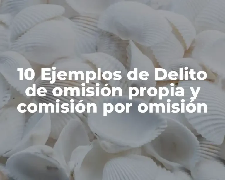 10 Ejemplos de Delito de omisión propia y comisión por omisión