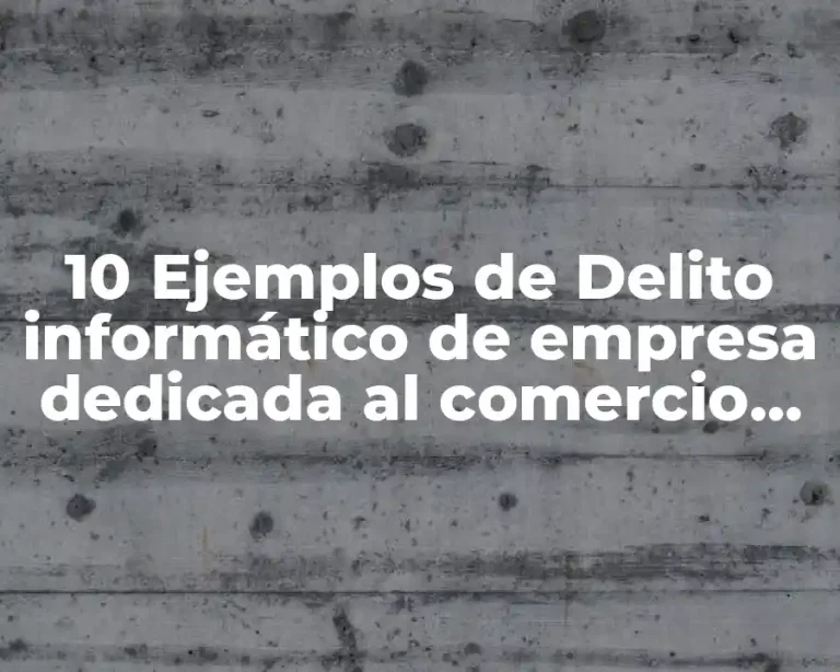 10 Ejemplos de Delito informático de empresa dedicada al comercio electrónico