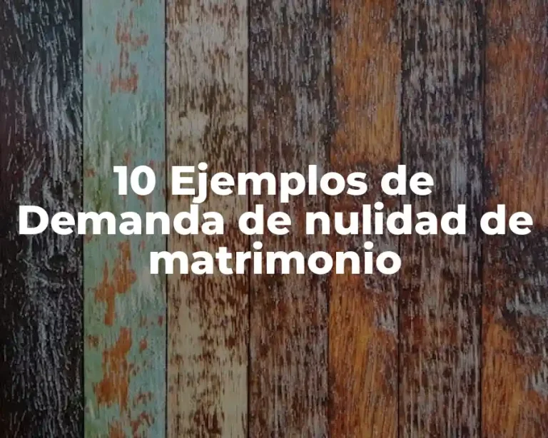 10 Ejemplos de Demanda de nulidad de matrimonio