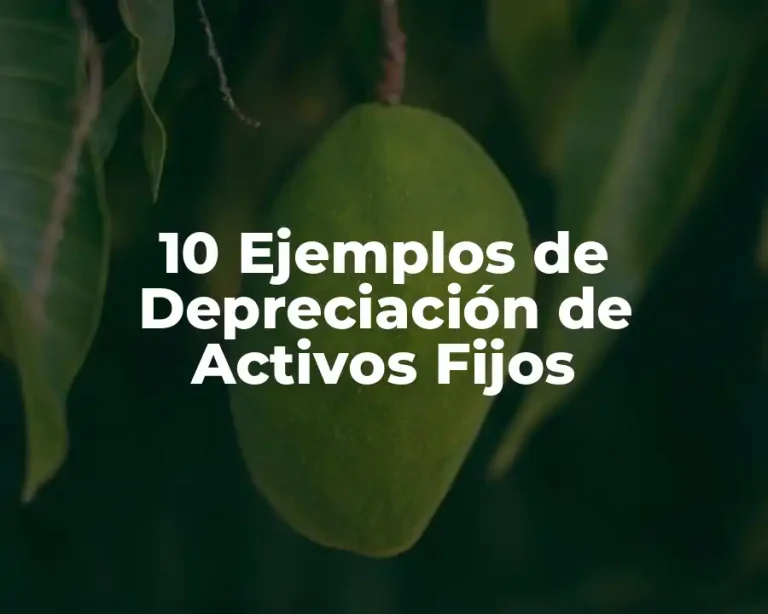10 Ejemplos de Depreciación de Activos Fijos