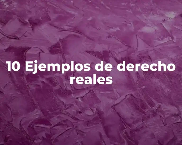10 Ejemplos de derecho reales