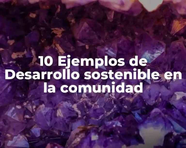 10 Ejemplos de Desarrollo sostenible en la comunidad