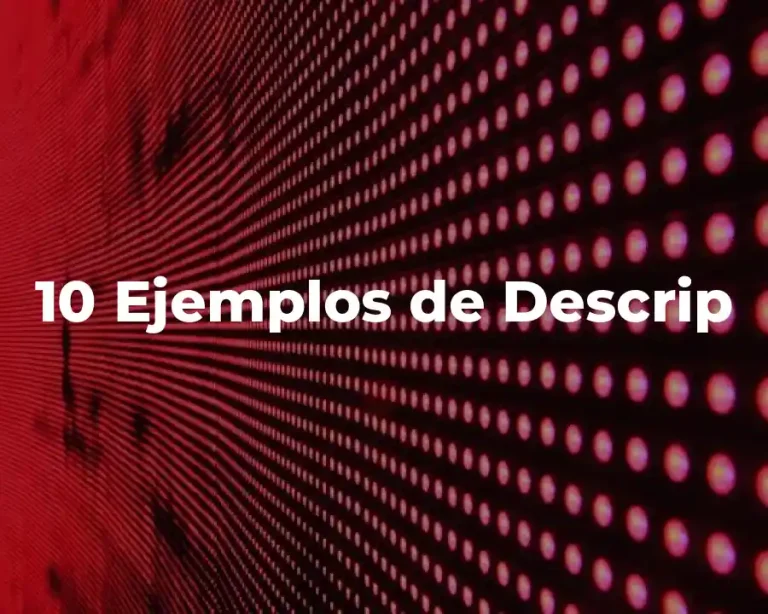 10 Ejemplos de Descrip