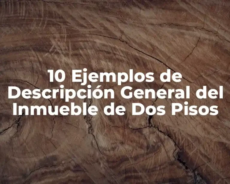 10 Ejemplos de Descripción General del Inmueble de Dos Pisos