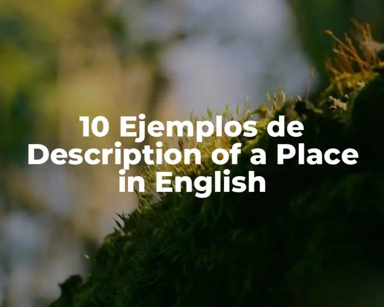10 Ejemplos de Description of a Place in English