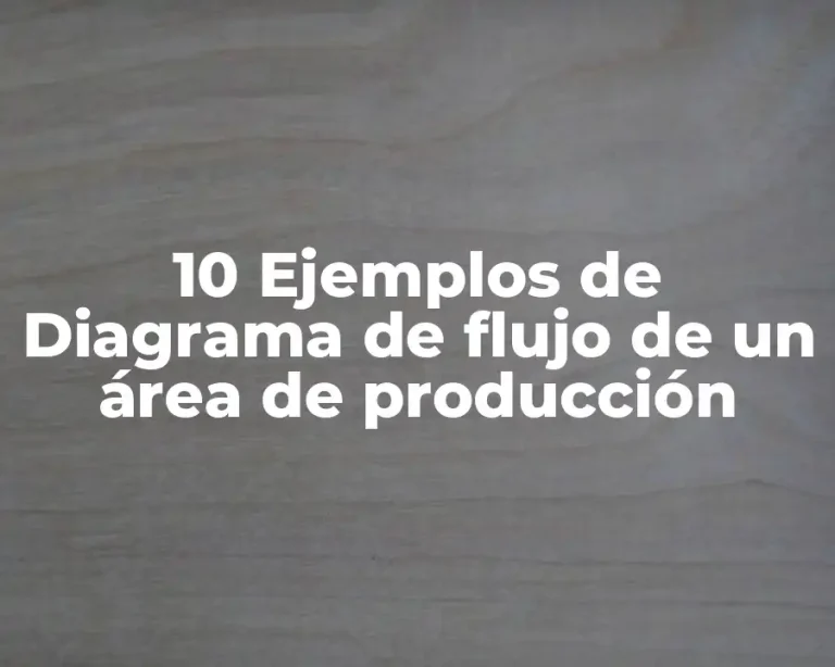 10 Ejemplos de Diagrama de flujo de un área de producción
