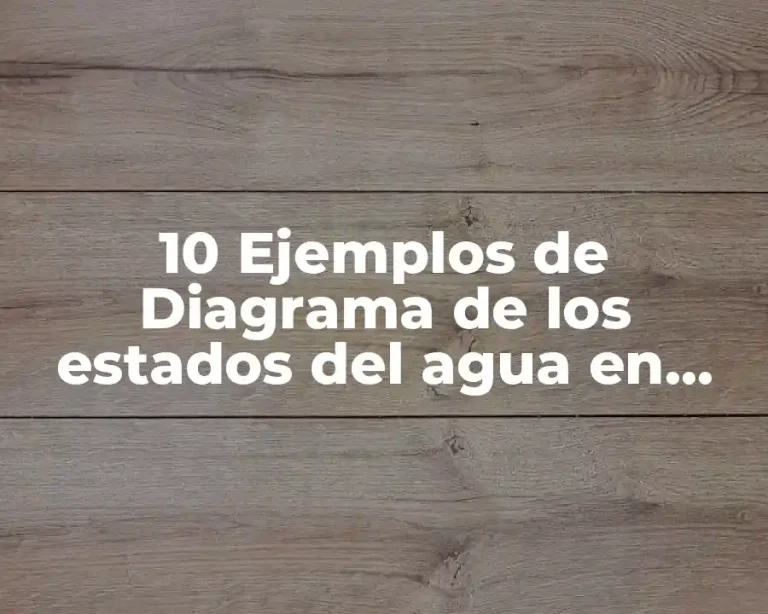 10 Ejemplos de Diagrama de los estados del agua en español