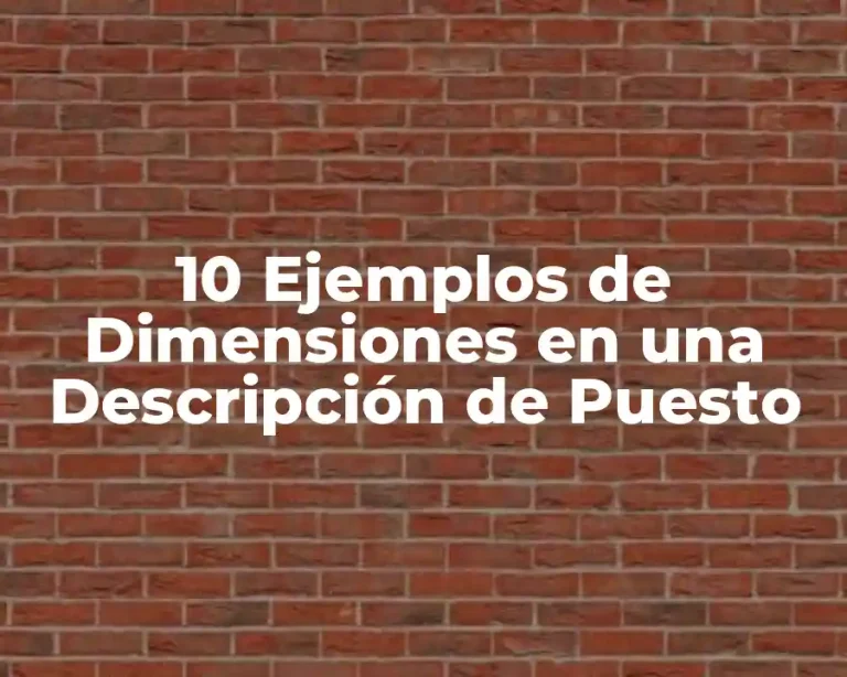 10 Ejemplos de Dimensiones en una Descripción de Puesto
