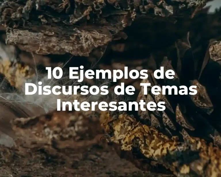 10 Ejemplos de Discursos de Temas Interesantes