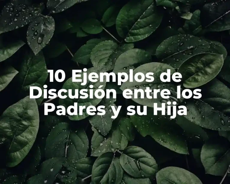 10 Ejemplos de Discusión entre los Padres y su Hija