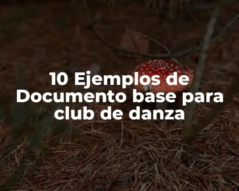 10 Ejemplos de Documento base para club de danza