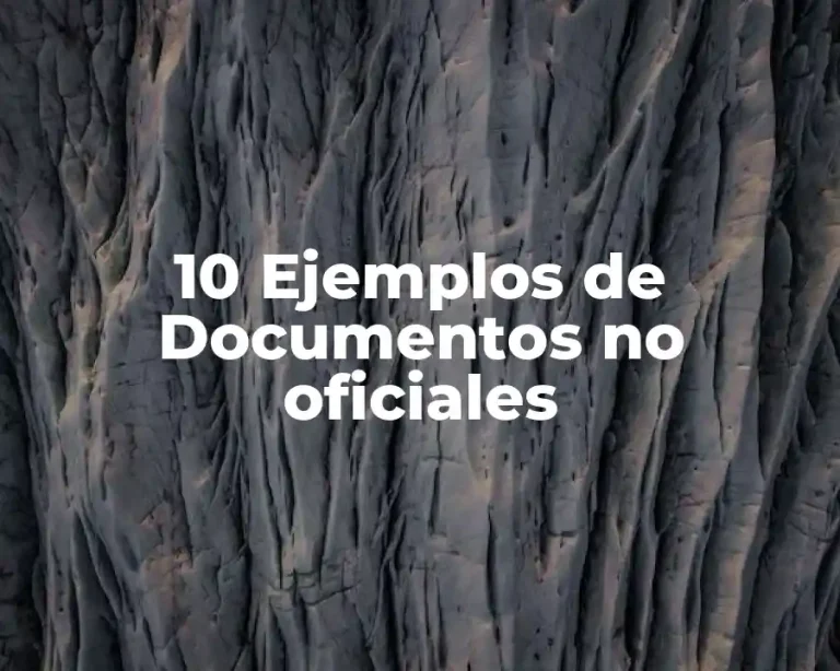 10 Ejemplos de Documentos no oficiales