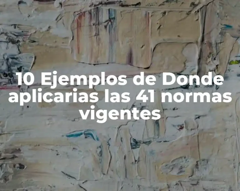10 Ejemplos de Donde aplicarias las 41 normas vigentes