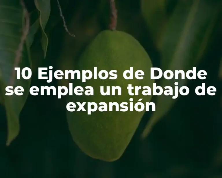 10 Ejemplos de Donde se emplea un trabajo de expansión