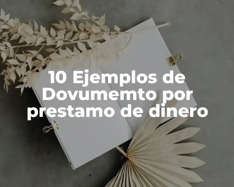 10 Ejemplos de Dovumemto por prestamo de dinero