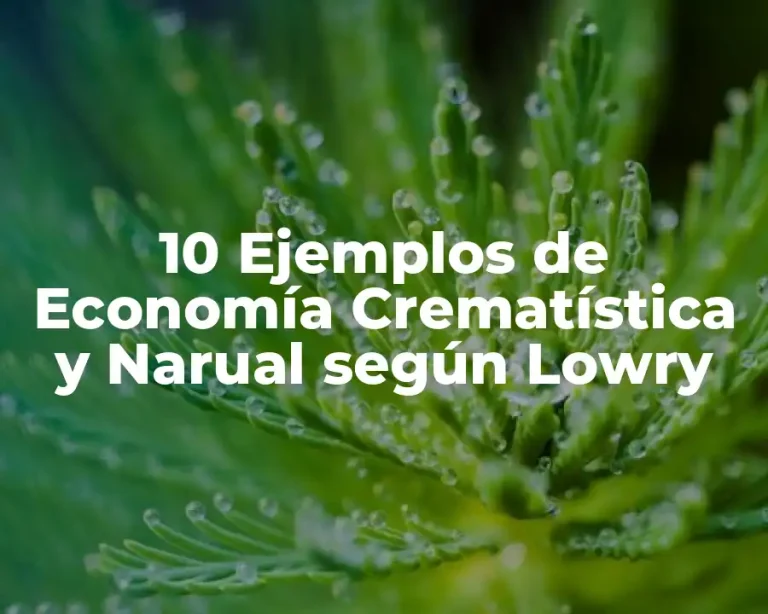 10 Ejemplos de Economía Crematística y Narual según Lowry