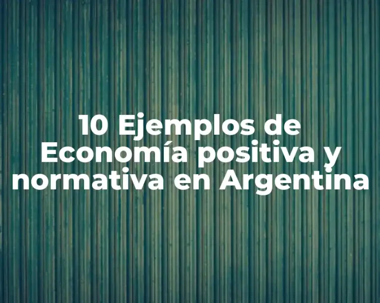 10 Ejemplos de Economía positiva y normativa en Argentina