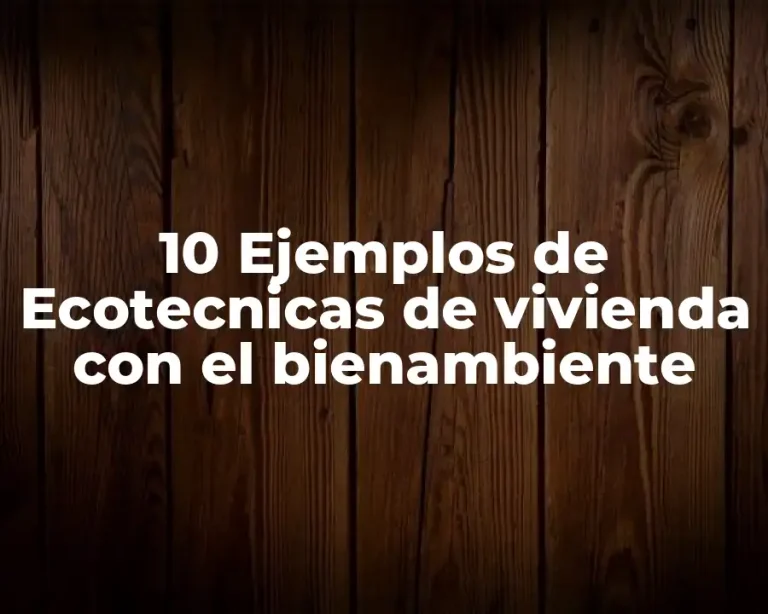 10 Ejemplos de Ecotecnicas de vivienda con el bienambiente
