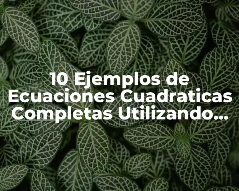10 Ejemplos de Ecuaciones Cuadraticas Completas Utilizando La Fórmula General