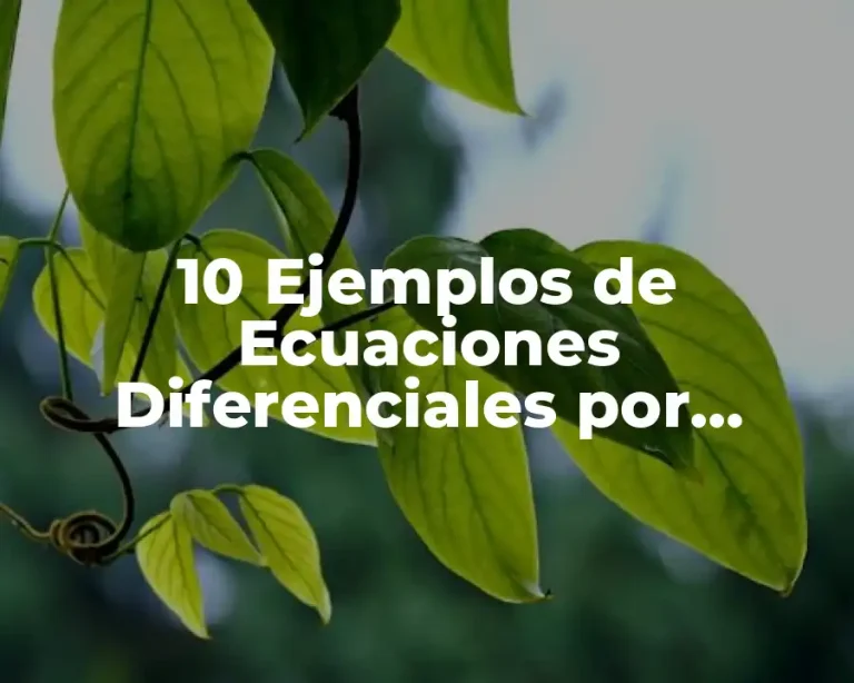 10 Ejemplos de Ecuaciones Diferenciales por Separación de Variables